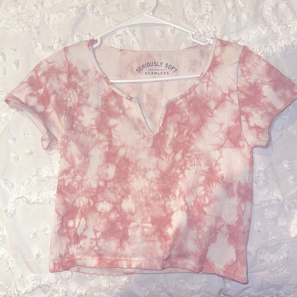 Aeropostale Pink Tie-Dye Tee